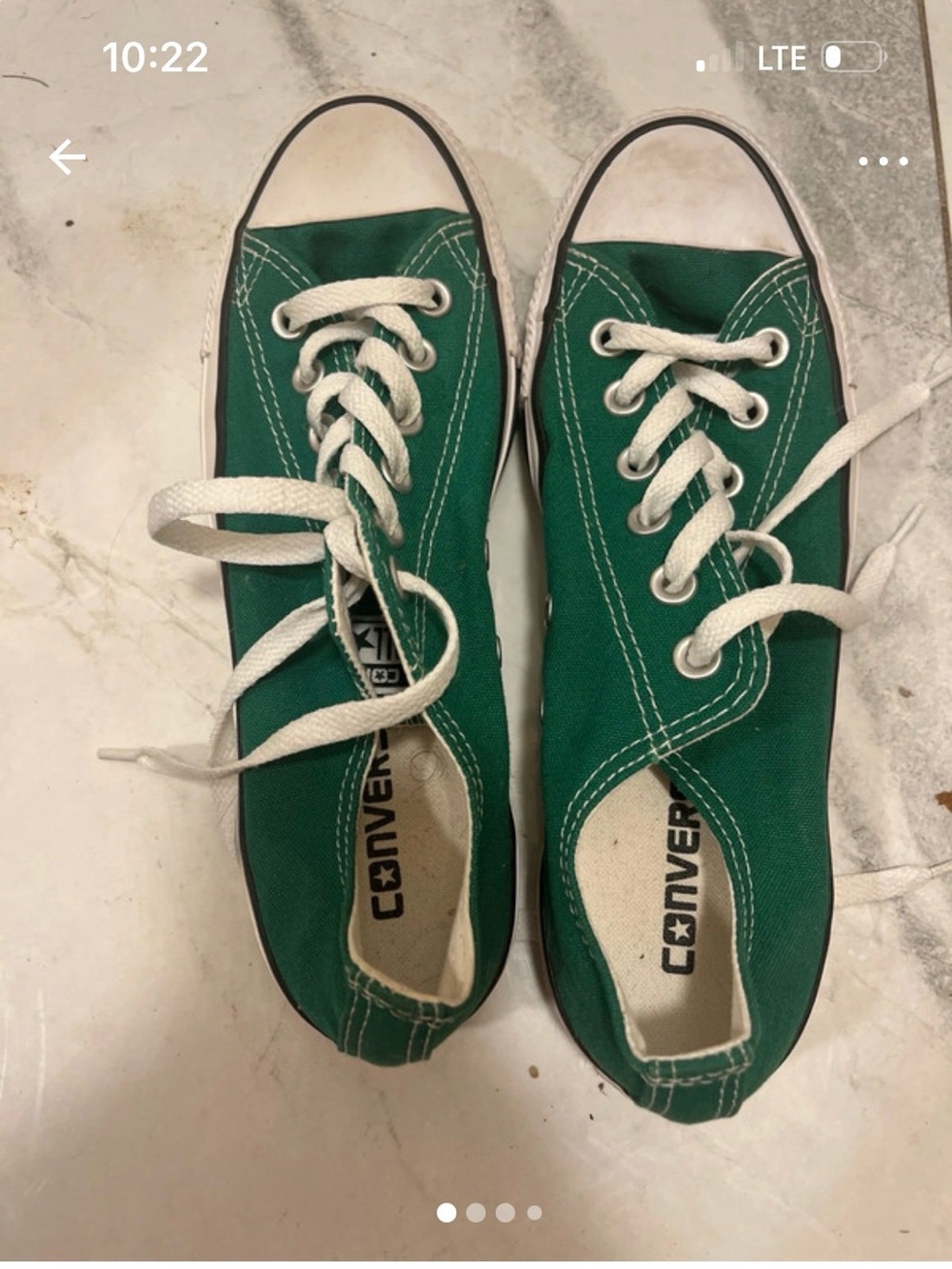 Converse Low Top Sneakers Green White